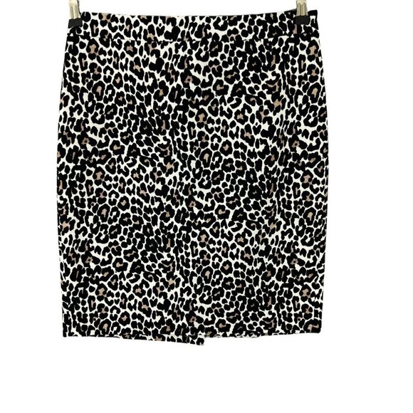 J Crew Leopard Print Pencil Skirt Size 6 - Picture 1 of 7